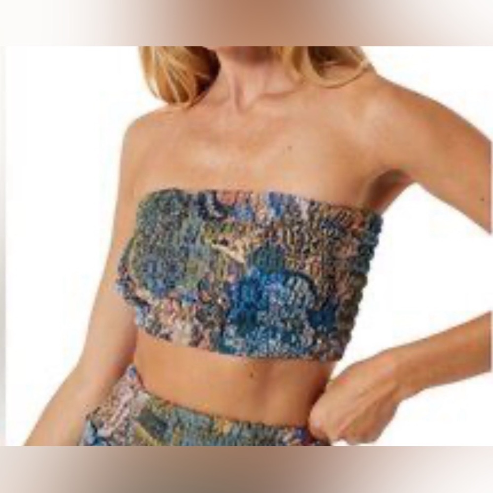 Misa Los Angeles Multicolor Smocked Tube Top